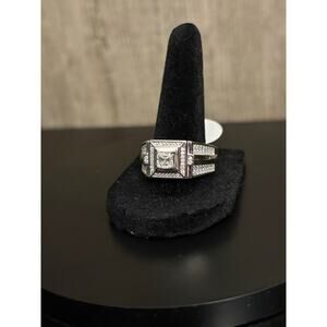Sz. 12 - 3ct Moissanite Stamped 925 Sterling Silver Men Ring